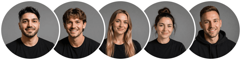 Das HeyDigital-Kernteam — Hamed Ahmadi mit dem Team